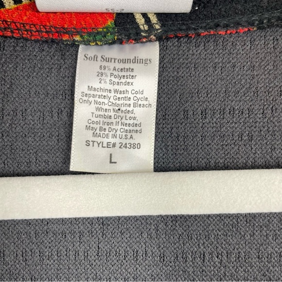 Soft Surroundings Kimono Jacket Womens Large Floral Textured Cardigan Black - Picture 5 of 6